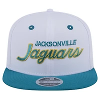 Men's New Era  White/Teal Jacksonville Jaguars Throwback Sparky Original Fit 9FIFTY Snapback Hat