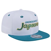 Men's New Era  White/Teal Jacksonville Jaguars Throwback Sparky Original Fit 9FIFTY Snapback Hat