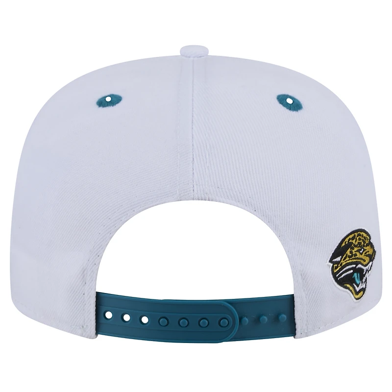 Men's New Era  White/Teal Jacksonville Jaguars Throwback Sparky Original Fit 9FIFTY Snapback Hat