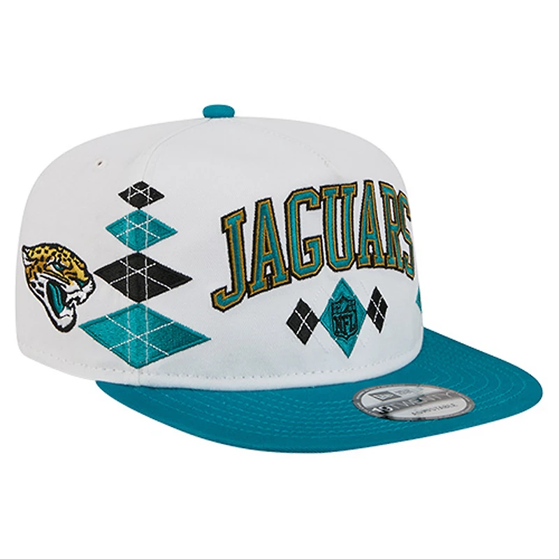 Men's New Era White Jacksonville Jaguars Argyle 19TWENTY Adjustable Hat