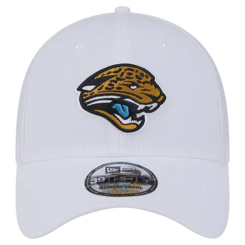 Casquette blanche 39THIRTY Flex Throwback des Jaguars de Jacksonville New Era pour homme