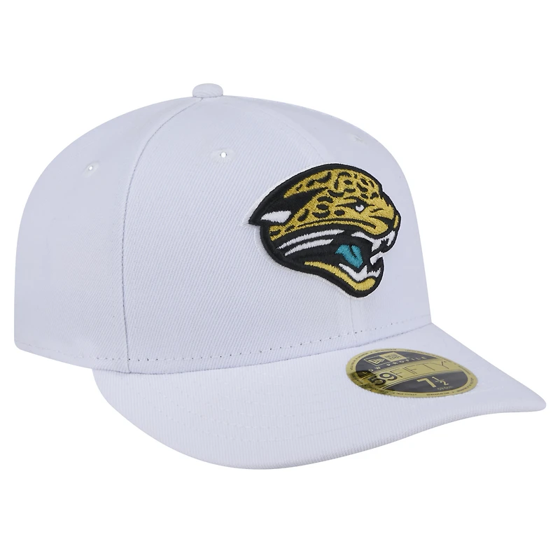 Casquette ajustée 59FIFTY blanche avec logo Omaha Low Profile des Jacksonville Jaguars New Era pour hommes