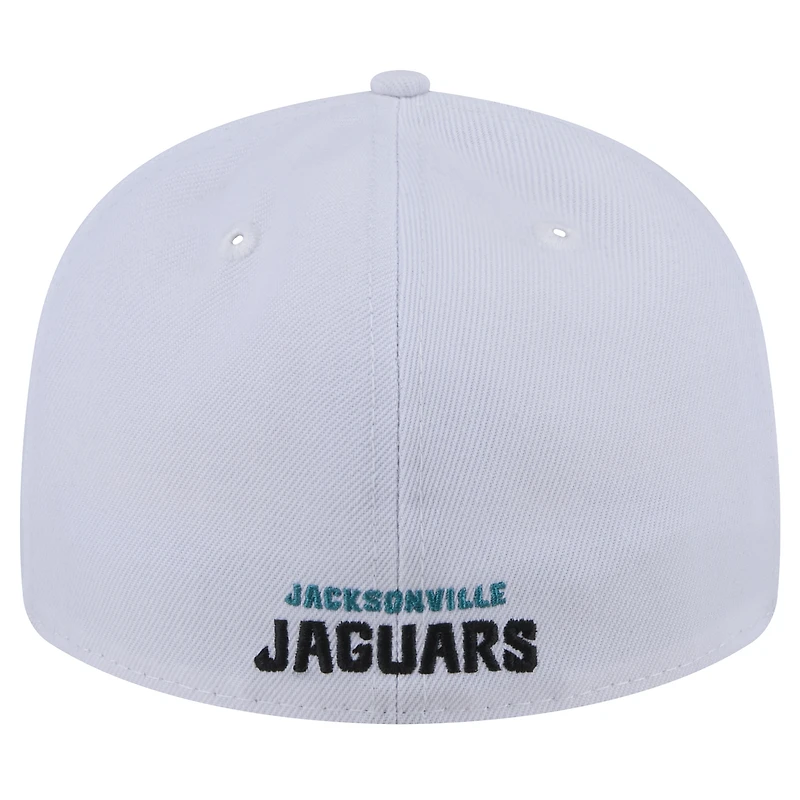 Casquette ajustée 59FIFTY blanche avec logo Omaha Low Profile des Jacksonville Jaguars New Era pour hommes