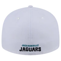Casquette ajustée 59FIFTY blanche avec logo Omaha Low Profile des Jacksonville Jaguars New Era pour hommes