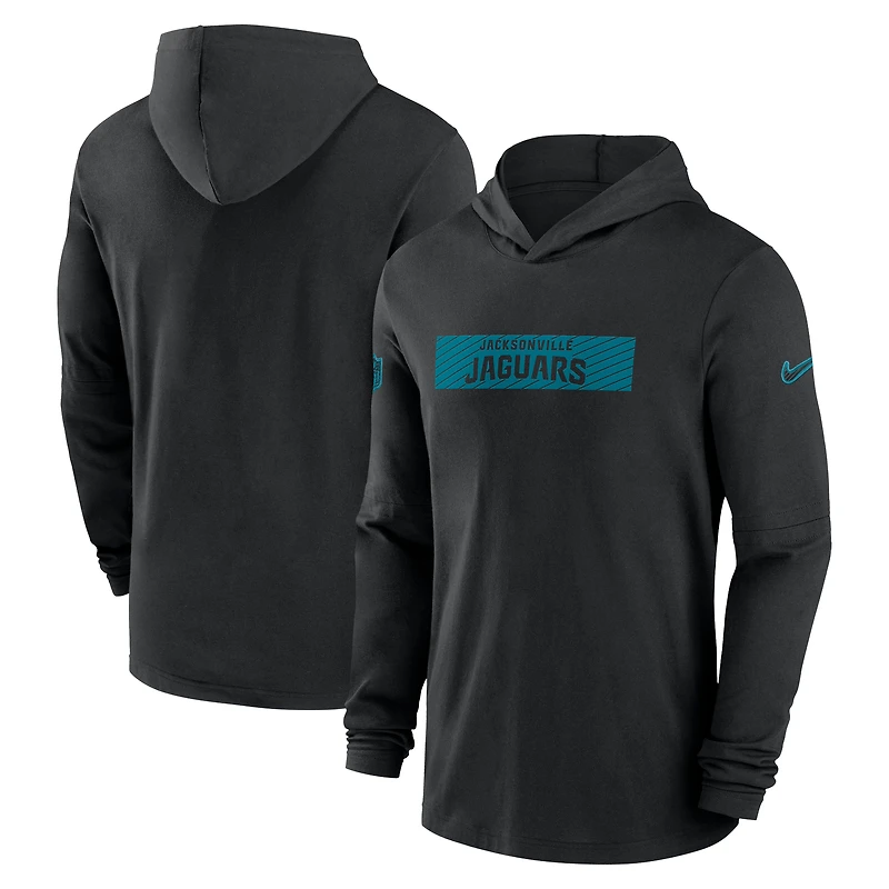 Men's Nike Black Jacksonville Jaguars 2024/25 Sideline Performance Long Sleeve Hoodie T-Shirt
