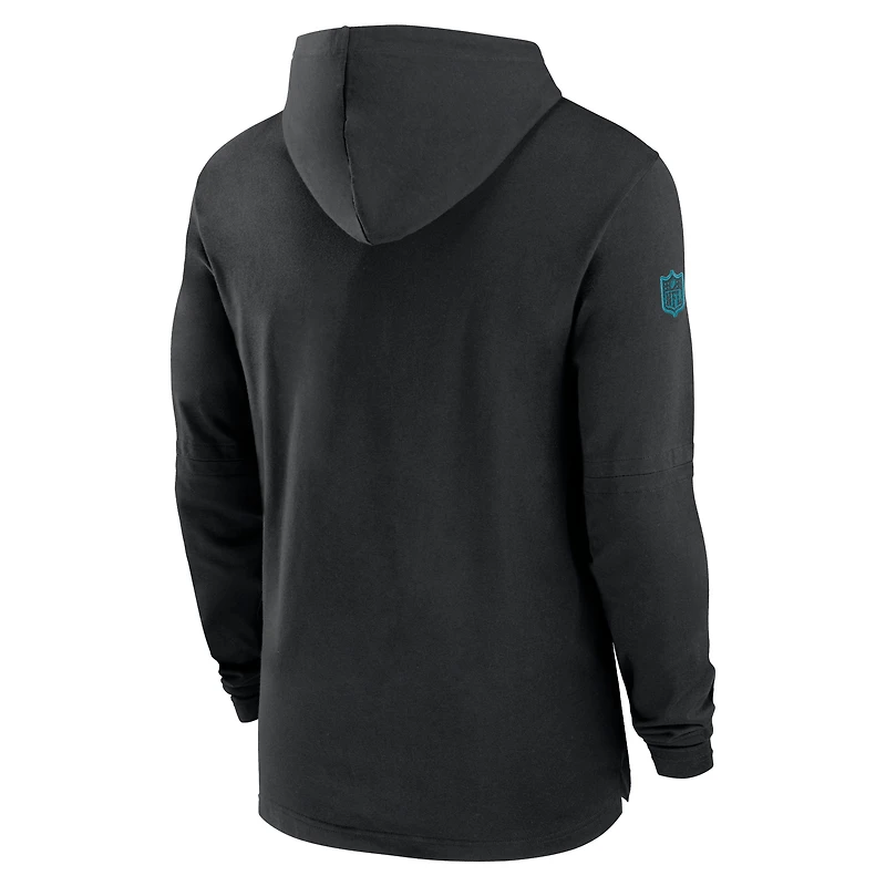 Men's Nike Black Jacksonville Jaguars 2024/25 Sideline Performance Long Sleeve Hoodie T-Shirt