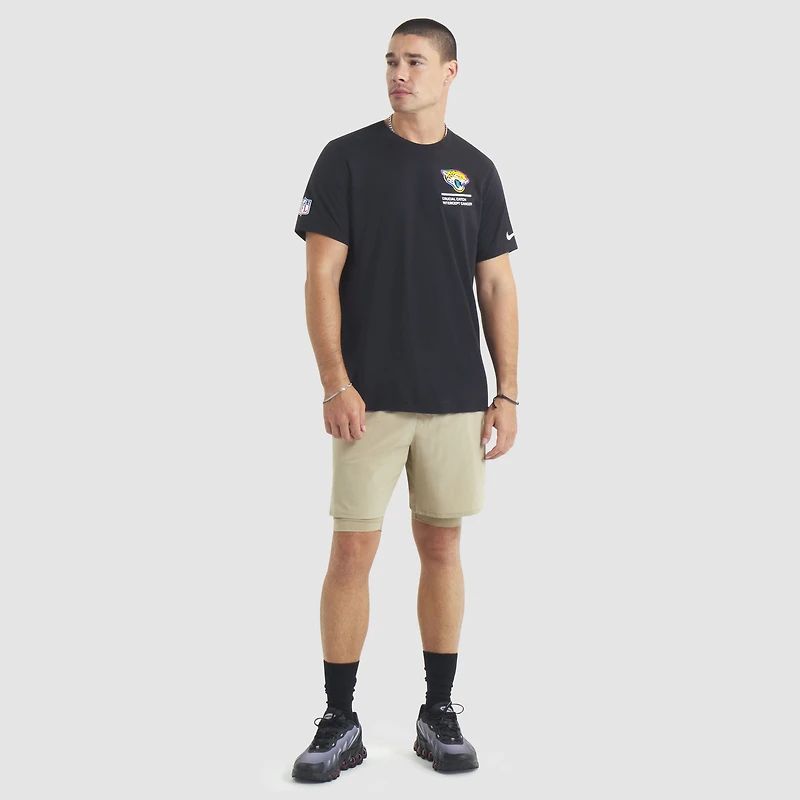 T-shirt Nike noir Jacksonville Jaguars 2025 Crucial Catch Tri-Blend Dri-FIT pour homme