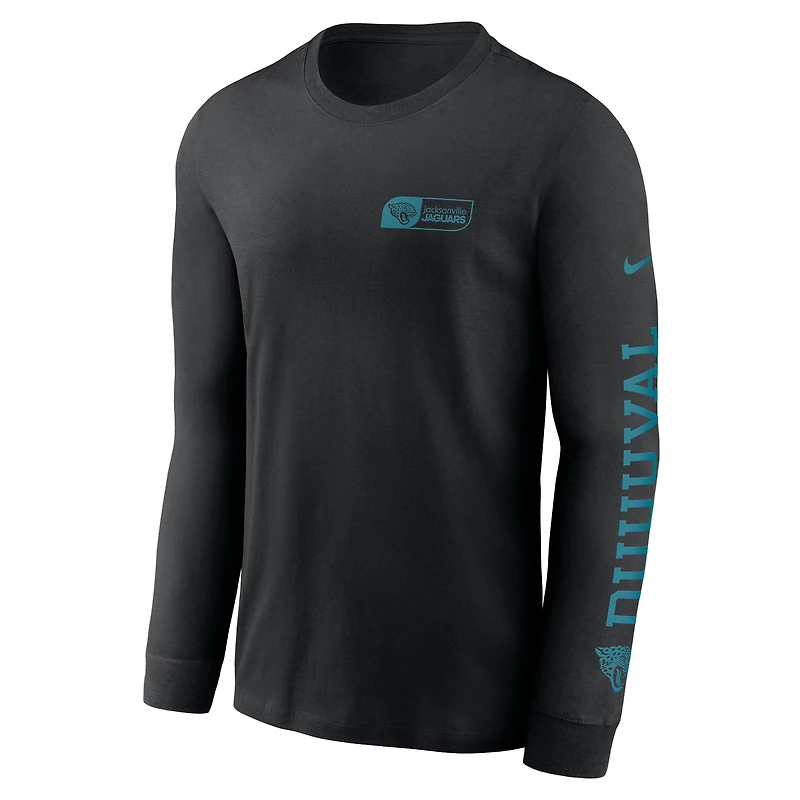 T-shirt à manches longues Nike Jacksonville Jaguars All Out pour homme, noir