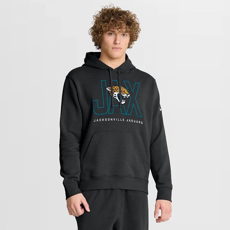 Men's Nike Black Jacksonville Jaguars Busted Play Club Fleece Pullover Hoodie