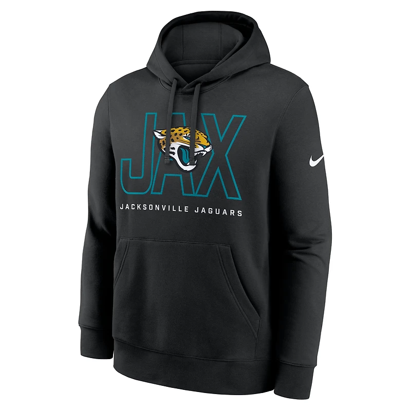 Men's Nike Black Jacksonville Jaguars Busted Play Club Fleece Pullover Hoodie