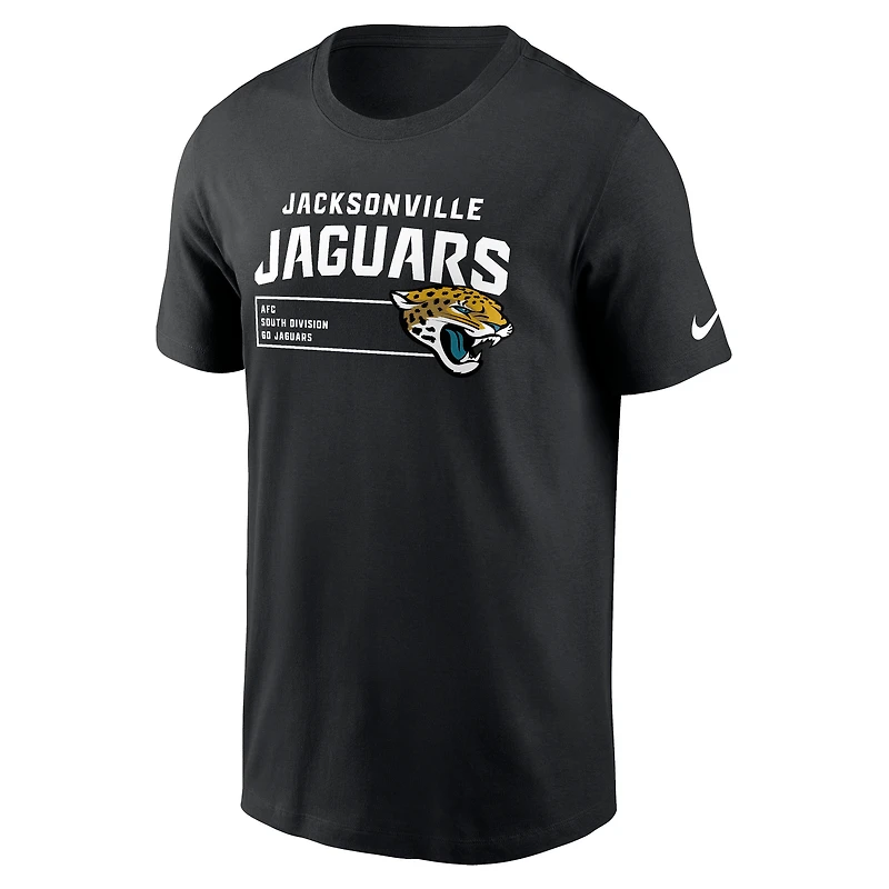 T-shirt essentiel Nike noir Jacksonville Jaguars Division pour homme