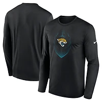 T-shirt Nike noir à manches longues pour homme, Jacksonville Jaguars, Icon Legend Performance