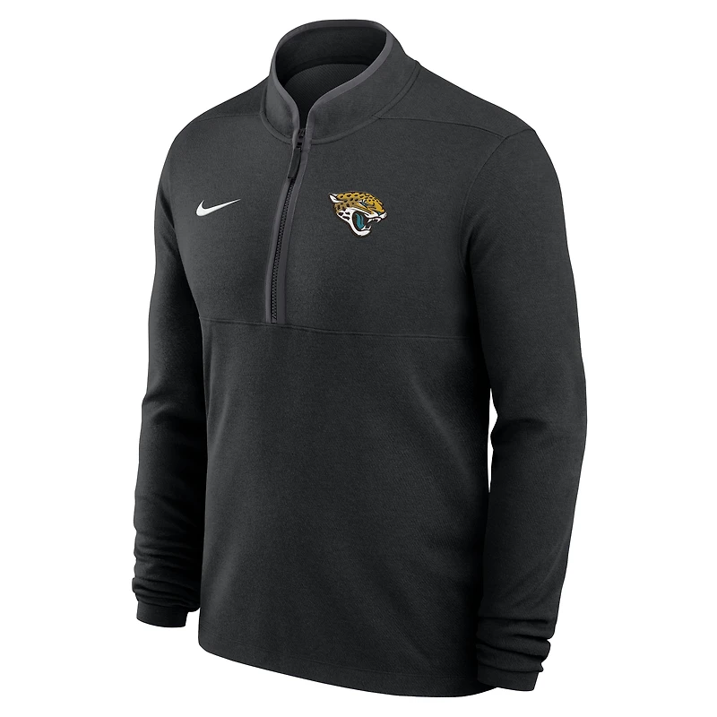 Pull Nike noir léger Victory Dri-FIT demi-zip pour homme des Jaguars de Jacksonville