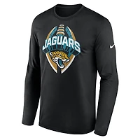 T-shirt Nike noir à manches longues pour homme Jacksonville Jaguars Primetime Legend Icon Performance
