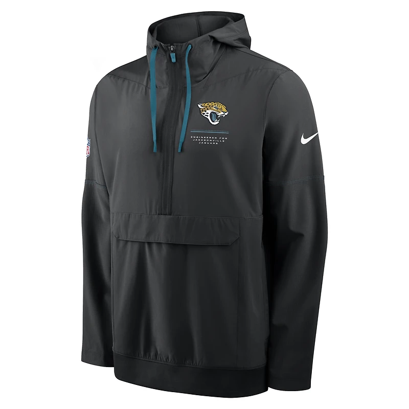 Veste anorak à demi-zip et capuche Nike noire Jacksonville Jaguars pour homme