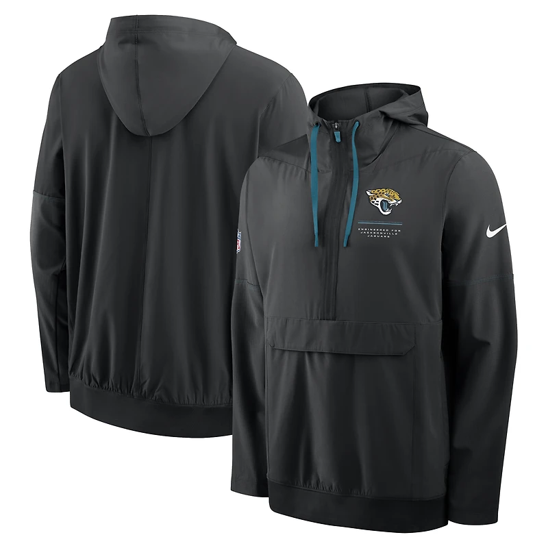 Veste anorak à demi-zip et capuche Nike noire Jacksonville Jaguars pour homme