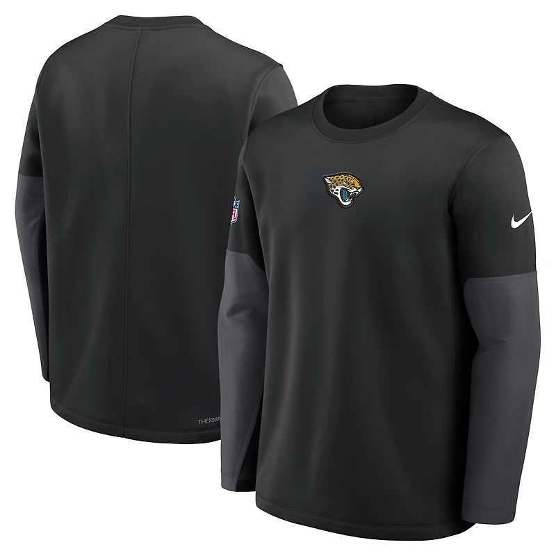 Men's Nike Black Jacksonville Jaguars Sideline Coach Therma-FIT Long Sleeve T-Shirt