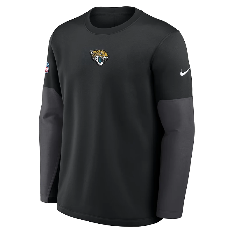 T-shirt Nike noir à manches longues Therma-FIT pour homme, motif coach des Jaguars de Jacksonville