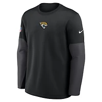 T-shirt Nike noir à manches longues Therma-FIT pour homme, motif coach des Jaguars de Jacksonville