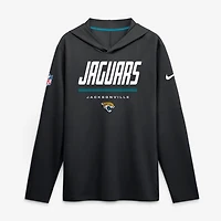 Men's Nike  Black Jacksonville Jaguars Sideline Lightweight Long Sleeve Hooded Dri-FIT Top