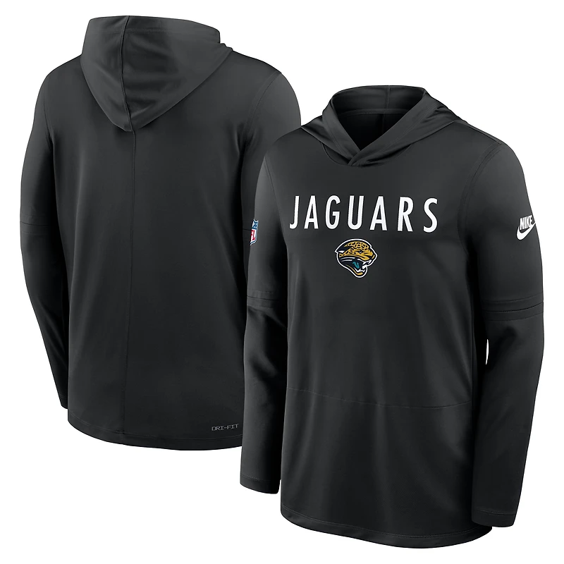 Men's Nike Black Jacksonville Jaguars Sideline Pass Accuracy Dri-FIT Long Sleeve Hoodie T-Shirt