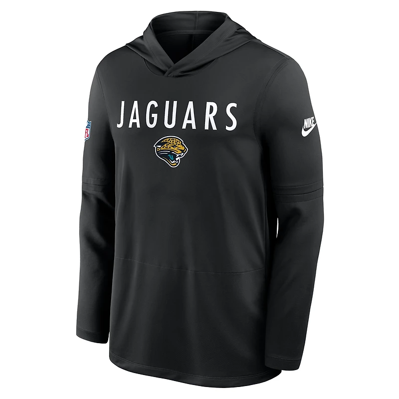 Sweat à capuche Nike Dri-FIT manches longues pour homme, noir, Jacksonville Jaguars, précision des passes latérales