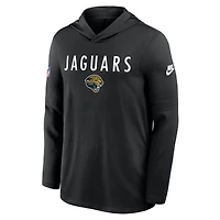 Sweat à capuche Nike Dri-FIT manches longues pour homme, noir, Jacksonville Jaguars, précision des passes latérales