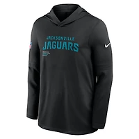 T-shirt à capuche manches longues Nike Jacksonville Jaguars Sideline Pure Fury Dri-FIT pour homme, noir