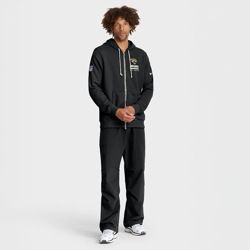 Sweat à capuche Nike noir Jacksonville Jaguars Sideline Utility Player Dri-FIT pour homme, entièrement zippé