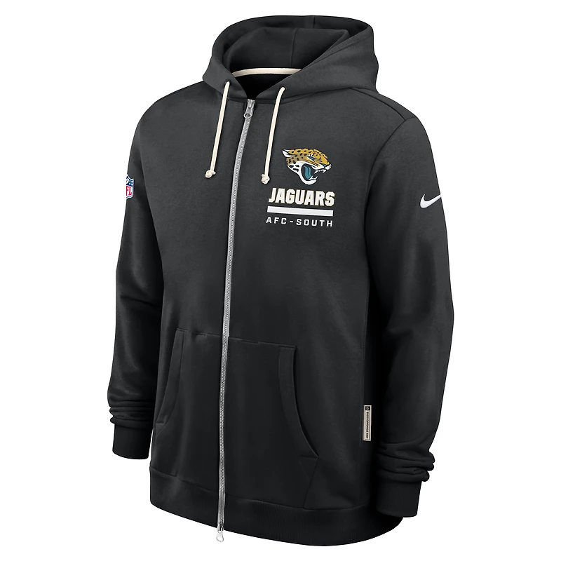 Sweat à capuche Nike noir Jacksonville Jaguars Sideline Utility Player Dri-FIT pour homme, entièrement zippé