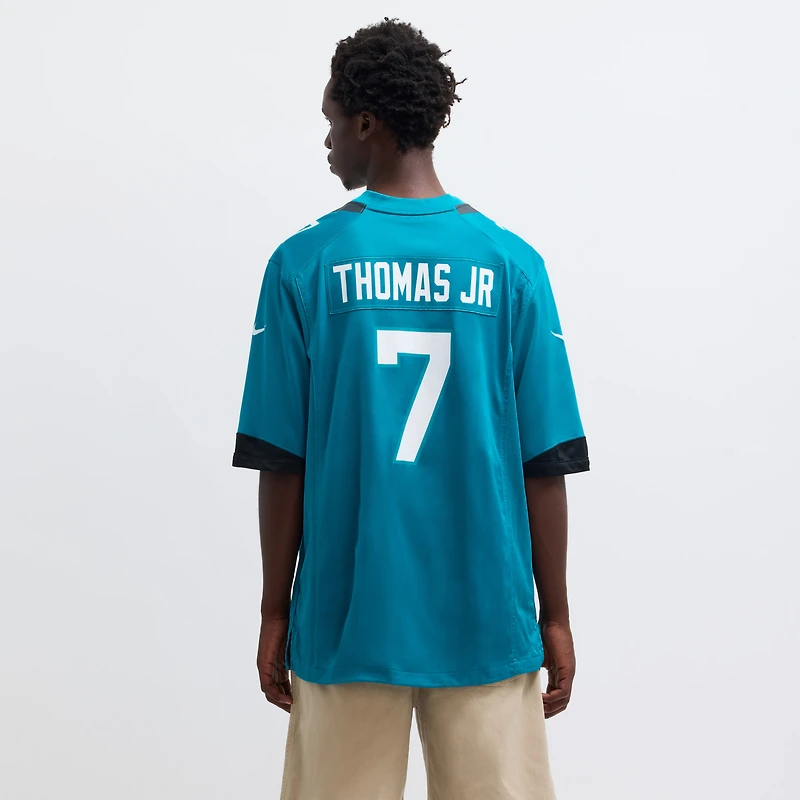 Maillot de jeu joueur Nike Brian Thomas Jr Teal Jacksonville Jaguars pour homme