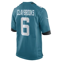 Men's Nike Chris Claybrooks Teal Jacksonville Jaguars Game Player Jersey