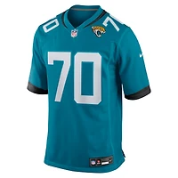 Maillot Nike Cole Van Lanen pour homme, bleu sarcelle, joueur de jeu des Jacksonville Jaguars