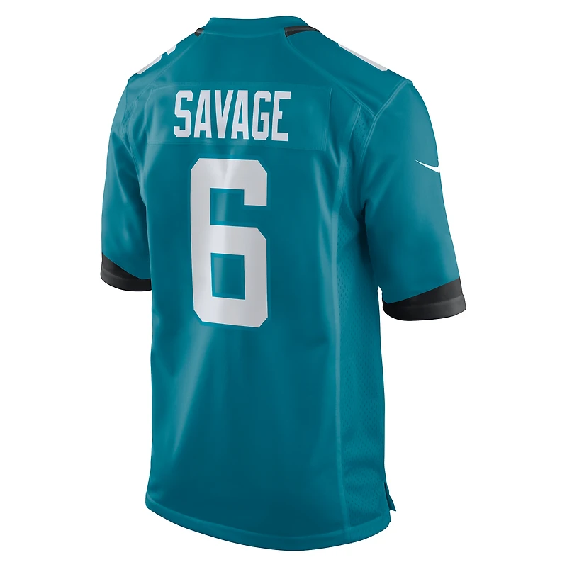 Maillot de match l'équipe Nike Darnell Savage pour hommes, sarcelle, Jacksonville Jaguars