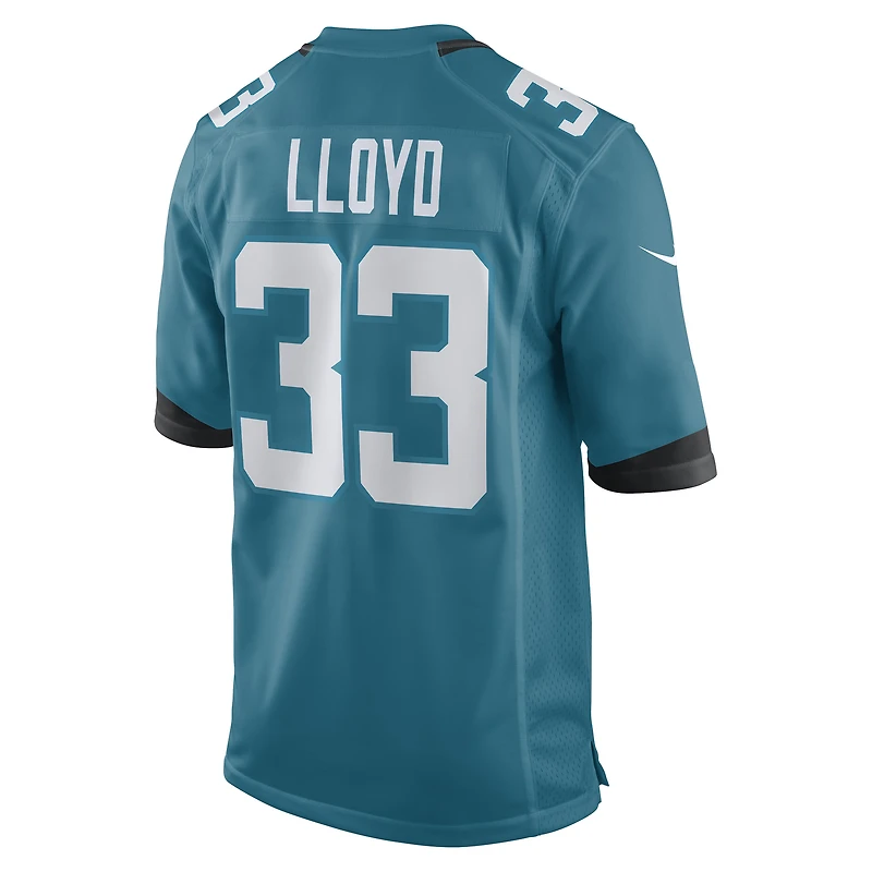 Maillot de match joueur Nike Devin Lloyd des Jacksonville Jaguars pour hommes, bleu sarcelle
