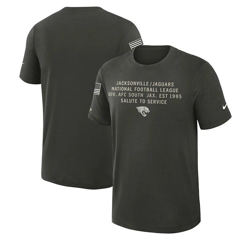 T-shirt Nike vert forêt Jacksonville Jaguars 2025 Salute to Service Sideline Slub Dri-FIT pour homme