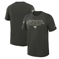 T-shirt Nike vert forêt Jacksonville Jaguars 2025 Salute to Service Sideline Slub Dri-FIT pour homme