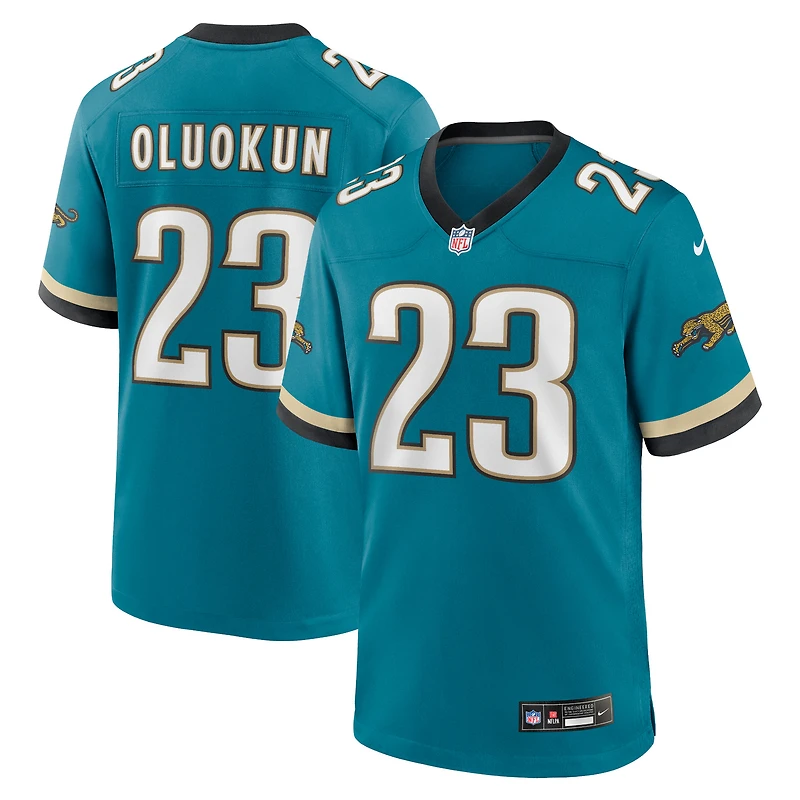 Maillot de jeu rétro Nike Foye Oluokun Teal Jacksonville Jaguars Prowler pour homme