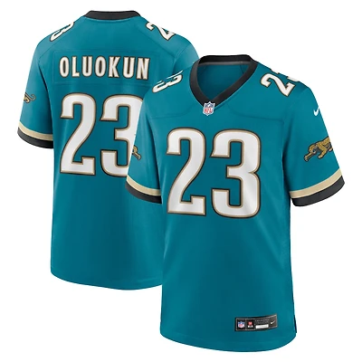 Maillot de jeu rétro Nike Foye Oluokun Teal Jacksonville Jaguars Prowler pour homme