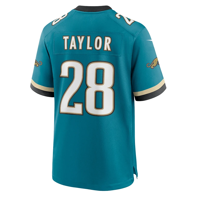maillot Nike Fred Taylor pour hommes, sarcelle, Jacksonville Jaguars Prowler Throwback Game,