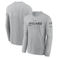 Men's Nike Gray Jacksonville Jaguars 2024 Salute To Service Long Sleeve T-Shirt