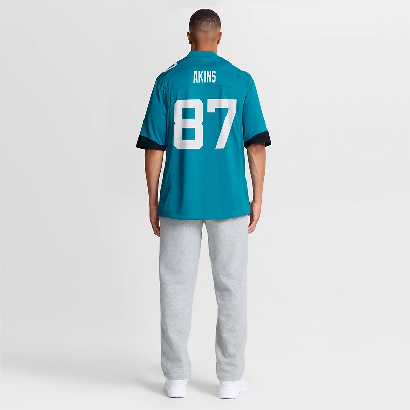 Men's Nike Jordan Akins Teal Jacksonville Jaguars Team Game Jersey