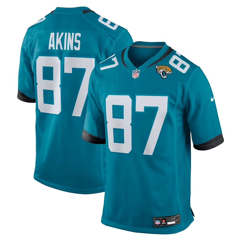 Men's Nike Jordan Akins Teal Jacksonville Jaguars Team Game Jersey