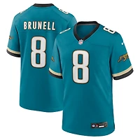 Maillot Nike Mark Brunell pour homme, bleu sarcelle, joueur retraité des Jaguars de Jacksonville, match alternatif
