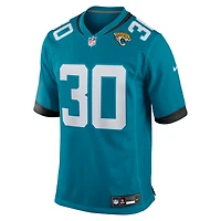 Maillot de joueur jeu Nike Montaric marron sarcelle des Jacksonville Jaguars pour hommes
