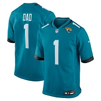Men's Nike Number 1 Dad Teal Jacksonville Jaguars Game Jersey