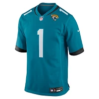 Men's Nike Number 1 Dad Teal Jacksonville Jaguars Game Jersey