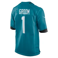 Men's Nike Number 1 Groom Teal Jacksonville Jaguars Game Jersey