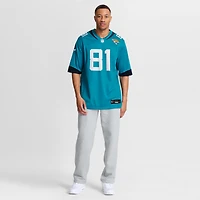 Maillot de match d'équipe joueur retraité Nike R. Jay Soward des Jacksonville Jaguars pour homme, bleu sarcelle
