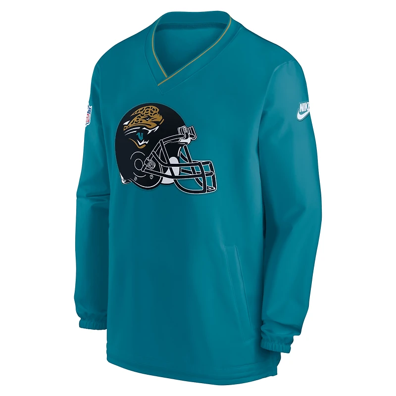 Coupe-vent à manches longues et col en V avec logo rétro Jacksonville Jaguars 2024 pour homme Nike Teal